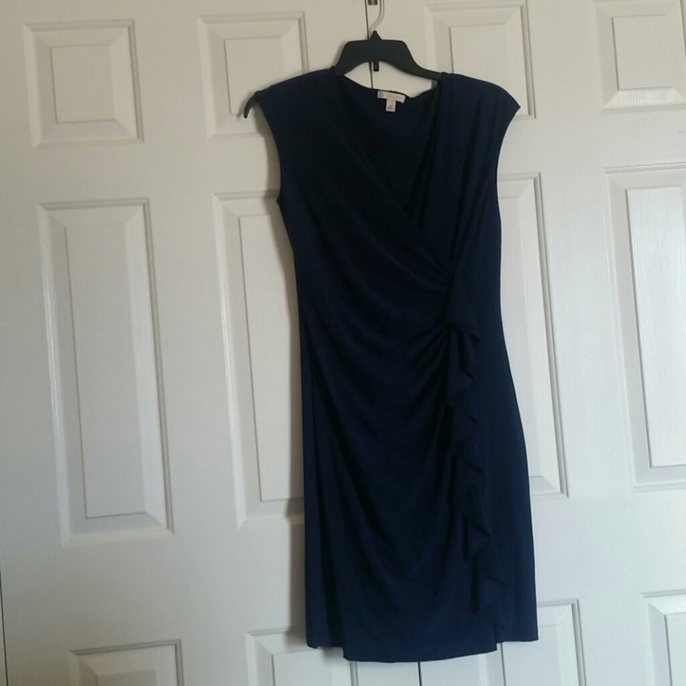 Blue Ruffled Dress by CB, size 14 knee length